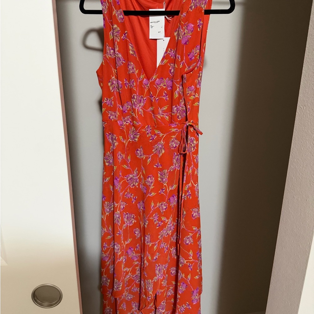 Lush Orange and Purple Floral Maxi Dress